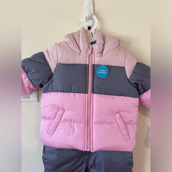 Carters Baby/Toddler  Girls 2 Piece Gray/Pink Snowsuit NWT Sizes 12M & 2… - Picture 11 of 11